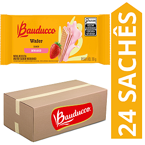 Kit 24 Mini Wafer Morango Bauducco 30g