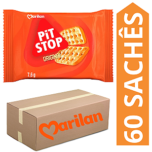Kit 60 Sachês Biscoito Pit Stop Original Marilan 7,6g