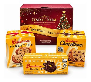 Cesta De Natal Bauducco Biscoitolandia -3 Itens