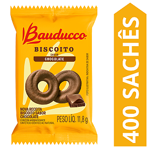 Kit 400 Sachês Biscoito Chocolate Bauducco 11,8g