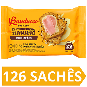 Kit 126 Sachês Torrada Multigrãos Bauducco 15g