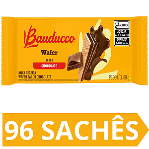 Kit 96 Mini Wafer Chocolate Bauducco 30g