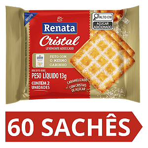 Kit 60 Sachês Biscoito Cristal Renata 13g