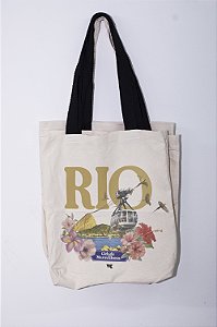 Bolsa ecobag em algodão cru tema Rio Pão de Açúcar