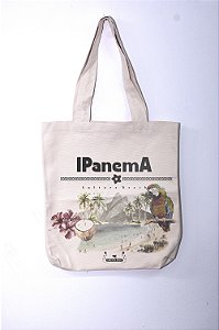 Bolsa ecobag em algodão cru tema Rio Ipanema