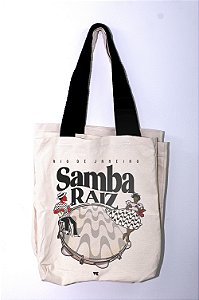 Bolsa ecobag em algodão cru tema Rio Samba Copa