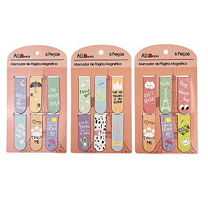 Kit 6 Marcadores De Página com Imã Magnéticos