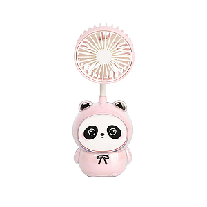 Mini Ventilador De Mesa, Modelo de Pandinha nas Cores Bege e Branco