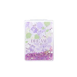 Espelho de Aumento para Bolsa - Florais e Borboletas com Glitter