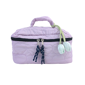 Necessaire Feminina com Decoração de Flores de Tulipa, Bolsa para Viagem - Allmini