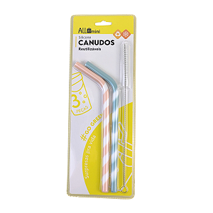 Kit Canudo de Silicone mais Escova