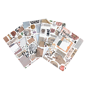 Caderno Estampado com Pauta, Folhas com linha, Vida Diária - Allmini