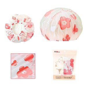 Touca de Banho Estampada Floral Rosa