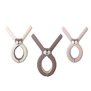 Kit 3 Pregadores de Roupa de Urso Delicado, Tons Amarronzados