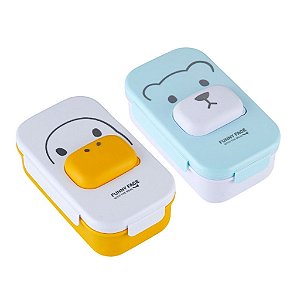 Pote de Marmita com Colher e Duas Divisórias Removíveis 1250 ml – Modelos Urso, Pato e Lhama