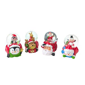 Globo de Neve Natalina, Base Animais Deitados, P - Allmini