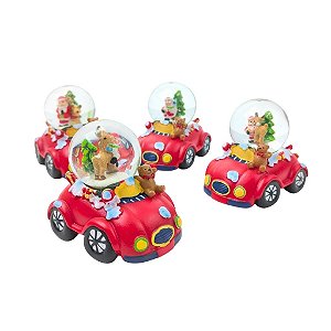 Ornamento Globo de Neve Natalina Carro Vermelho P - Allmini