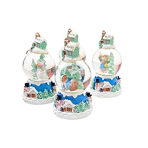 Ornamento Globo de Neve Natalina com Luz de Led, Casinha de Neve, P - Allmini