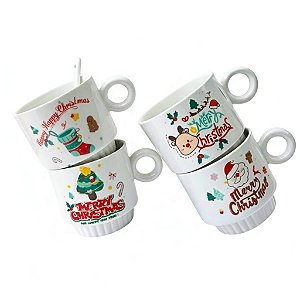 Caneca de Cerâmica Natalina e Minimalista - Allmini