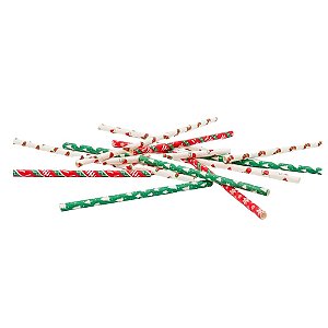 Canudo Descartável Natalinos - Allmini