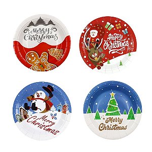 Pratos Descartável para Decoração de Festa de Natal