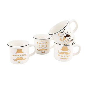 Caneca Gold Mustache - Allmini