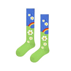 Meia Cano Médio Flor Sorridente