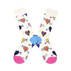 Meia Cano Médio Corações com Flechas