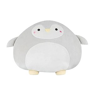 Brinquedo de Pelúcia Pinguim Cinza Super Macio