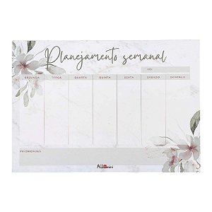 Bloco de Planejamento Semanal Flor de Jasmine