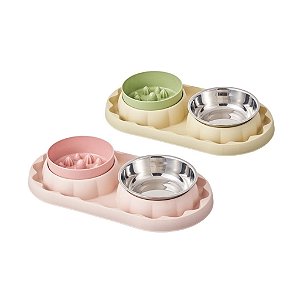 Comedouro Duplo Educativo com Relevo para PET