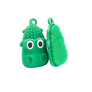 Escova de Banho de Silicone Jacaré Verdinho