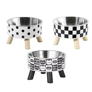Comedouro para PET Preto e Branco
