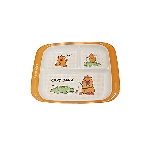 Prato de Plástico Infantil com Divisória Capivara