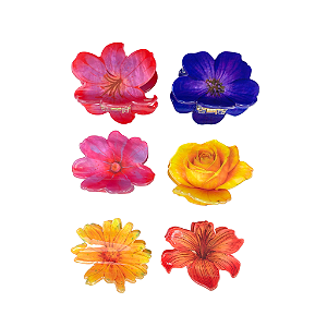 Prendedor De Cabelo Flores Realistas 6cm