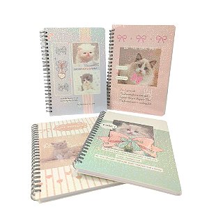 Caderno Espiral Pautado Gatinhos