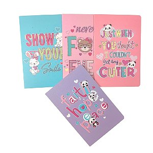 Caderno de Brochura Pautado Animais Fofinhos