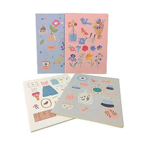 Caderno de Brochura Pautado Cotidiano Delicado