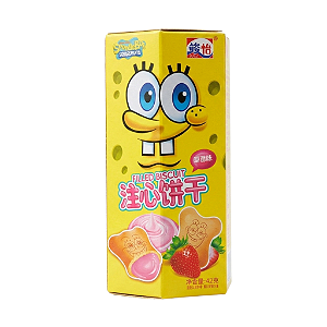 Biscoitos Recheados Sabor Morango Bob Esponja 42g