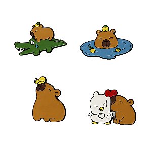 Imã de Geladeira Capivara e Amigos