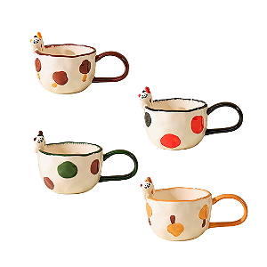 Caneca de Cerâmica Gatinhos na Borda