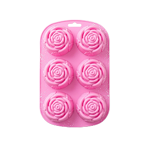 Forma de Silicone Flor com Folhas - Allmini