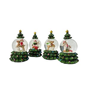 Ornamento Globo de Neve, Pinheiro Natalino - Allmini