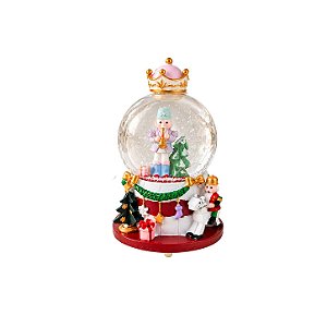 Ornamento Globo de Neve Quebra-Nozes com Coroa