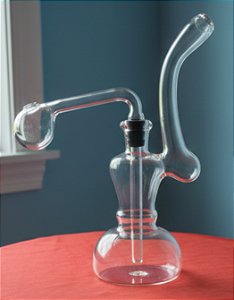 Oil Bong Lamparina Com Downstem Domeless De 8cm Altura 15cm