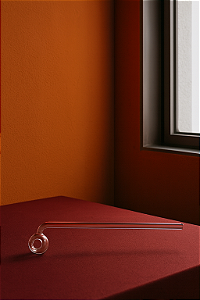 Pipe de vidro para óleos curvo 15cm bola 25mm furo 8mm