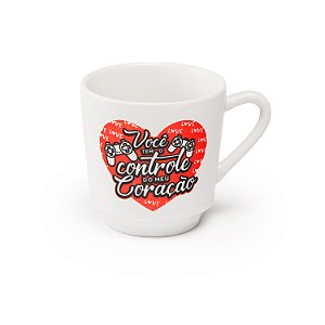 Caneca Lisa Branca Decorada Namorados 200 ml