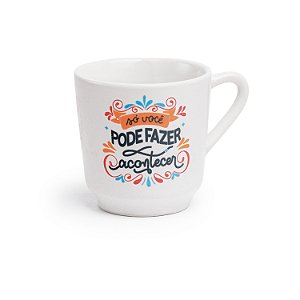 Caneca Lisa Branca Decorada Dizeres 200 ml