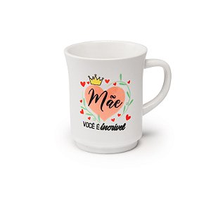 Caneca Americana Branca Decorada Mãe 220 ml