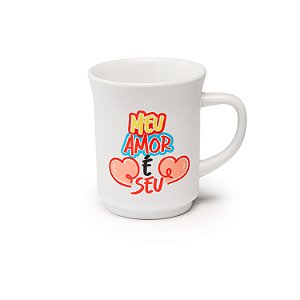 Caneca Americana Branca Decorada Namorados 220 ml